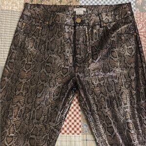 Eric Metallic Snakeskin Print Pants